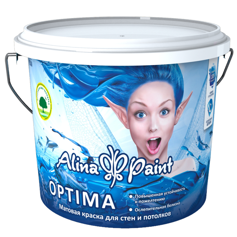 Краска акриловая ALINA PAINT Optima, 3 кг, цена - купить в интернет-магазине